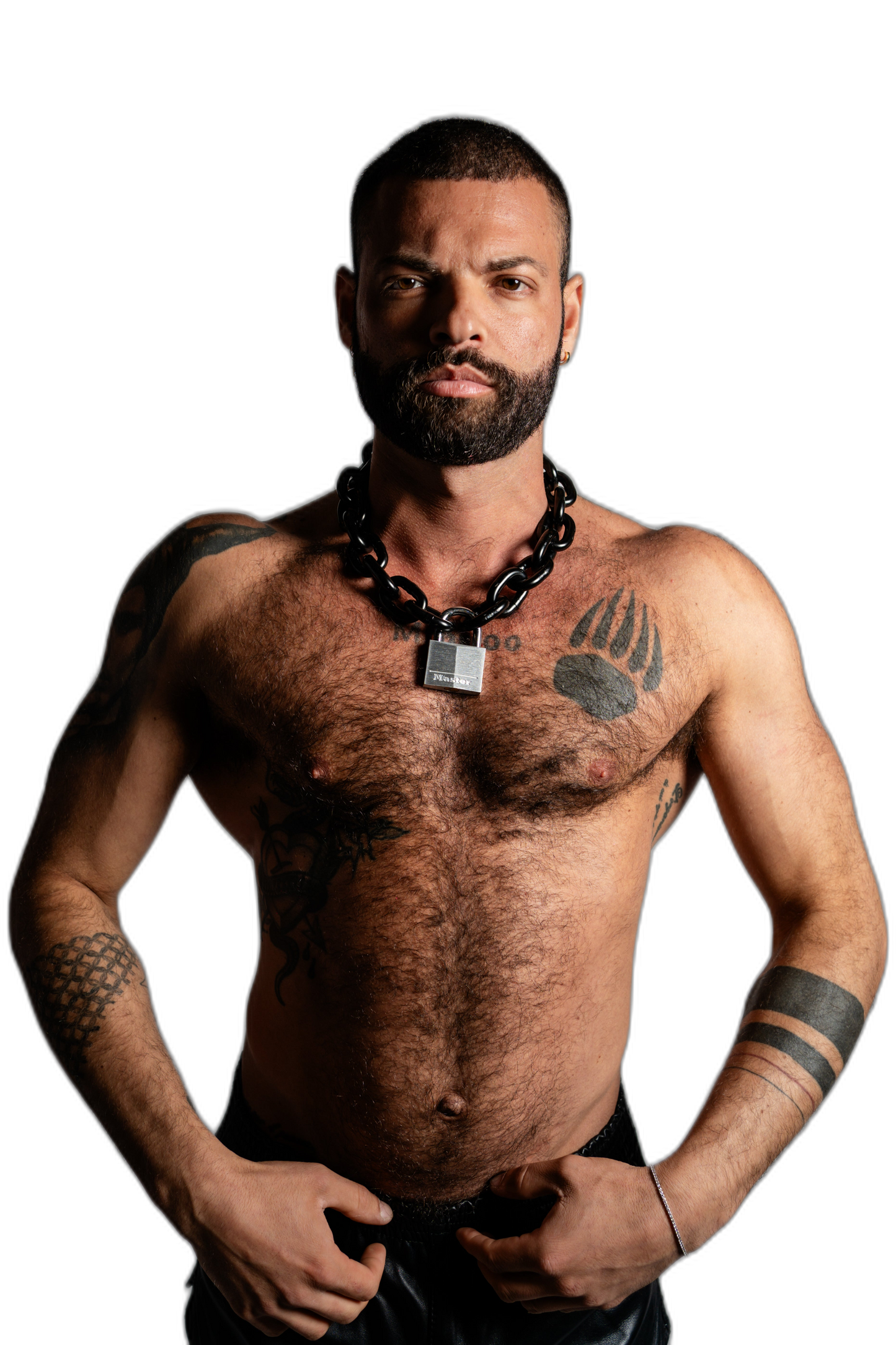 ruff GEAR Pitbull Chain 8mm with 40mm Master Lock Black