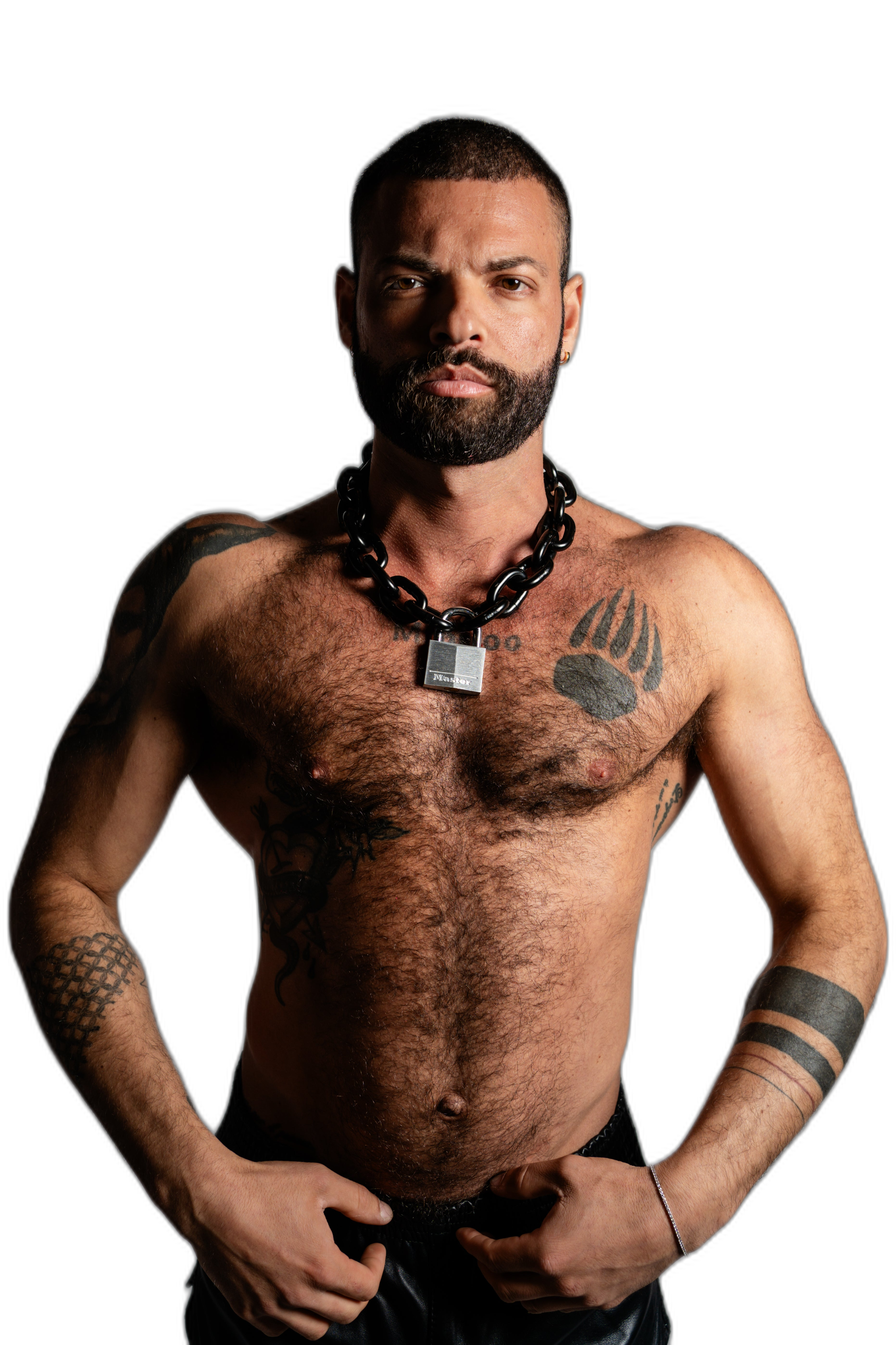 ruff GEAR Pitbull Chain 8mm with 40mm Master Lock Black