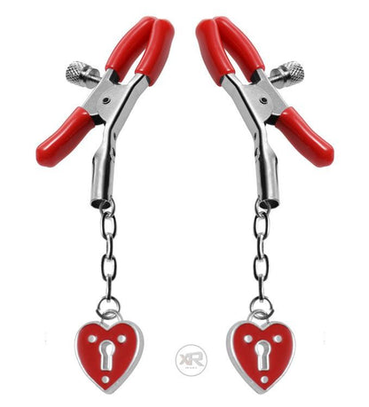 Captive Heart Padlock Nipple Clamps