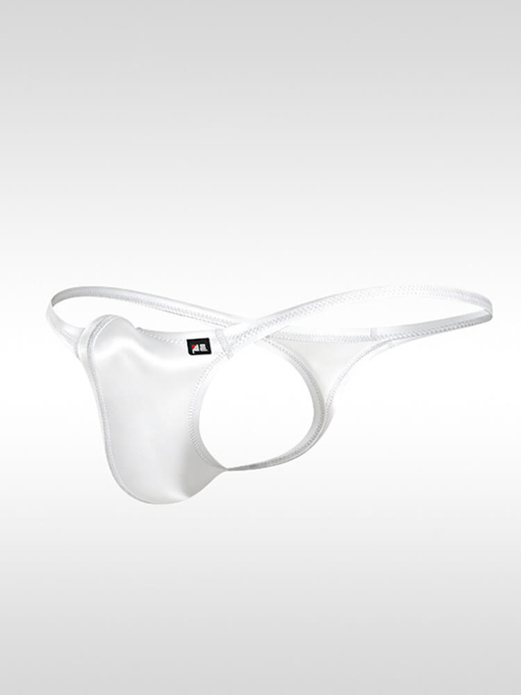 Men's Sexy Uplift Pouch Satin-Finish Bikini Thong