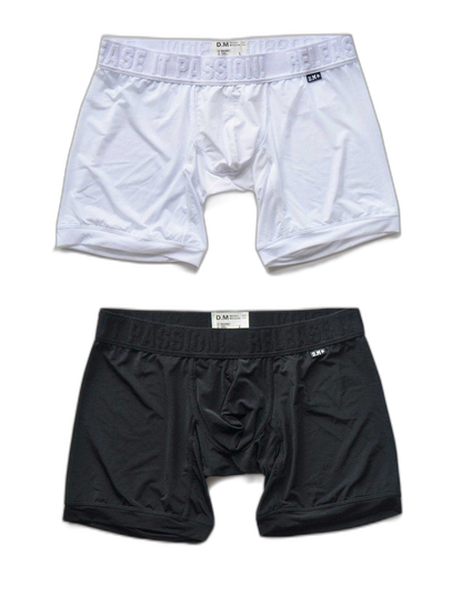 2 Pack Men's Trendy Breathable Ice Silk Boxer Briefs
