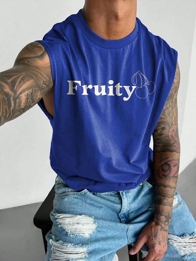 Men's LGBT Pride Fruit Print Wide Shoulder Vest