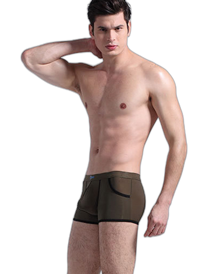 3 Pack Men's Long Leg Boxer Briefs Made of Ultra-Thin Ice Silk with Anti-Wear Elastic