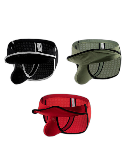 3 Pack Men's Breathable Mesh Full Coverage Trendy Design Soft Boxers