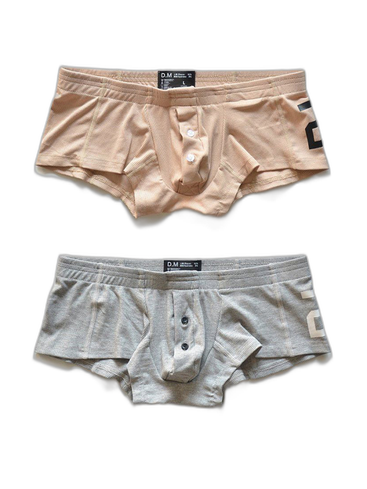 2-pack Men's Solid Color Comfortable Button-down Trunks