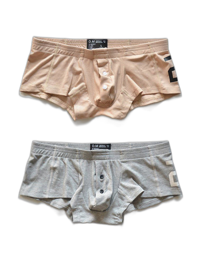 2-pack Men's Solid Color Comfortable Button-down Trunks