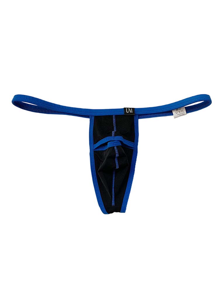 Men's Ice Silk Colorblock Opening Thong
