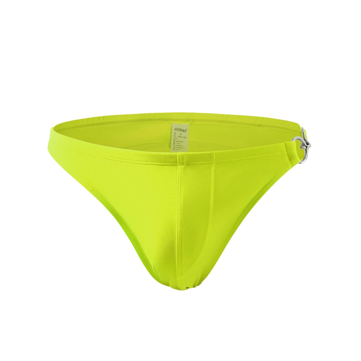 Men's Low Rise Metal Buckle Swim Bikini- Rose Red