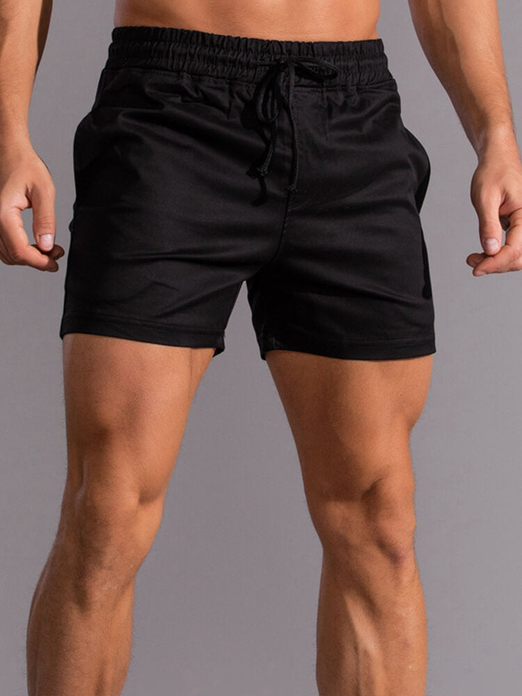 Men's Sports Casual Solid Color Cotton Beach Shorts