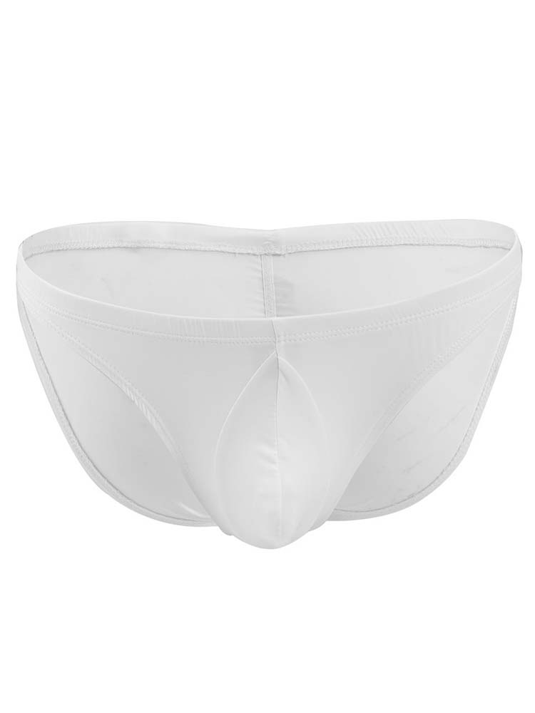 Men's Solid Color Translucent Low Rise Briefs