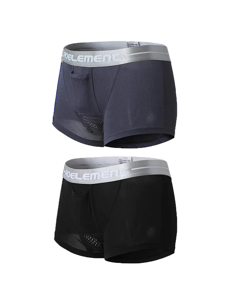 Aoelemen 2 Pack Modal Stretch Separate Pouch Boxer Briefs
