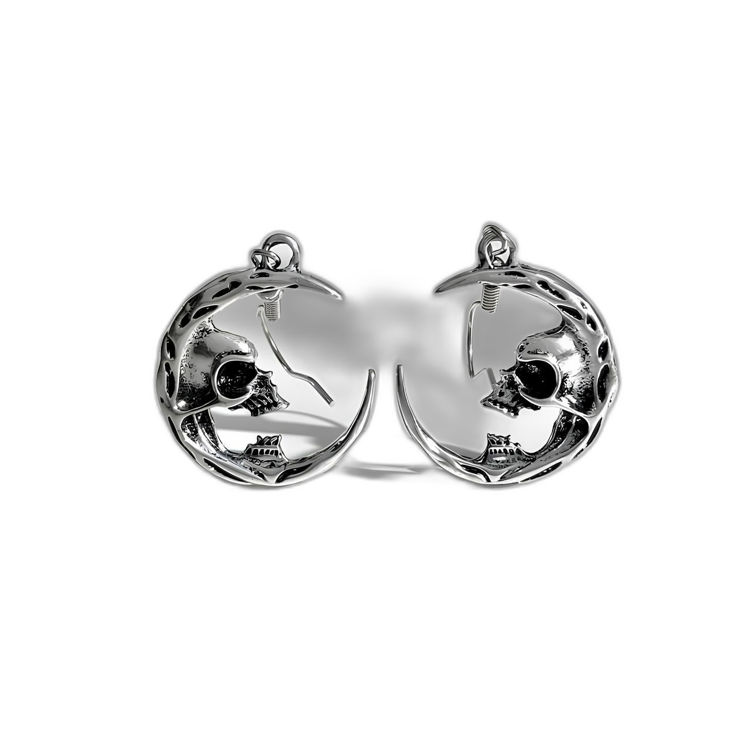 Skull Moon Earrings