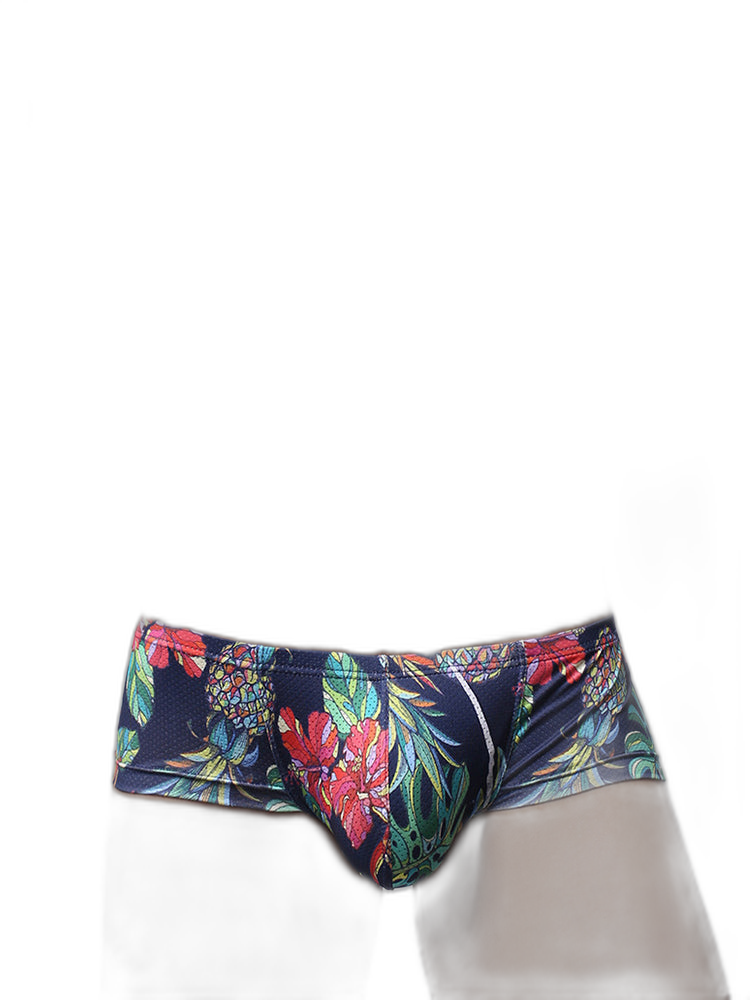 Men's Sexy Botanical Printed Mesh Underwear