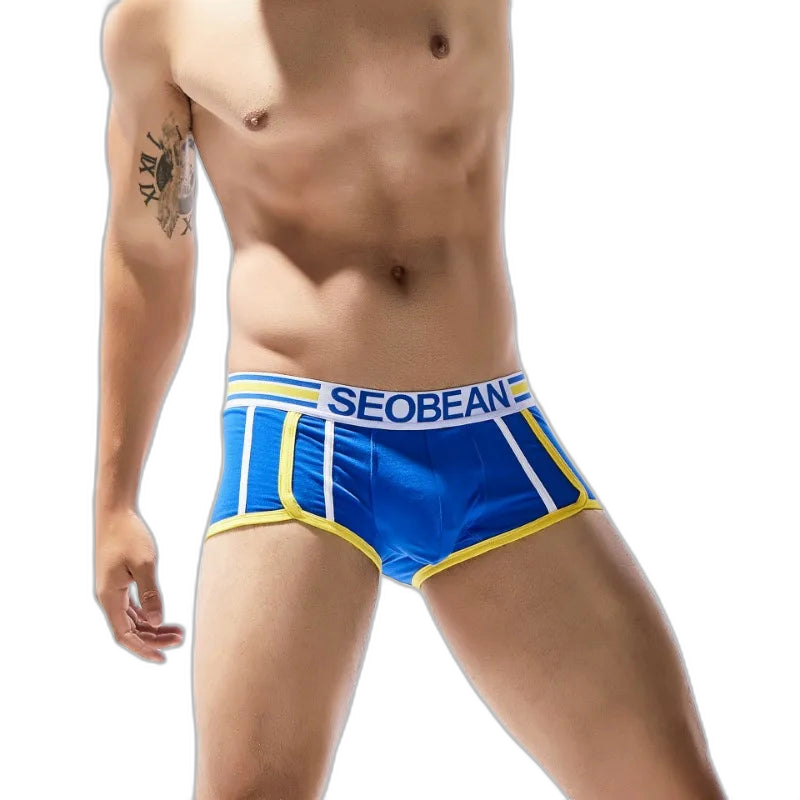 SEOBEAN Racing Stripes Low Rise Boxer Briefs