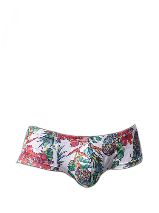 Men's Sexy Botanical Printed Mesh Underwear