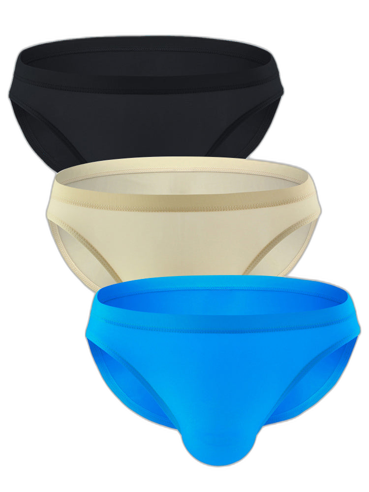 3 Pack Translucent U Convex Pouch Bikini For Men