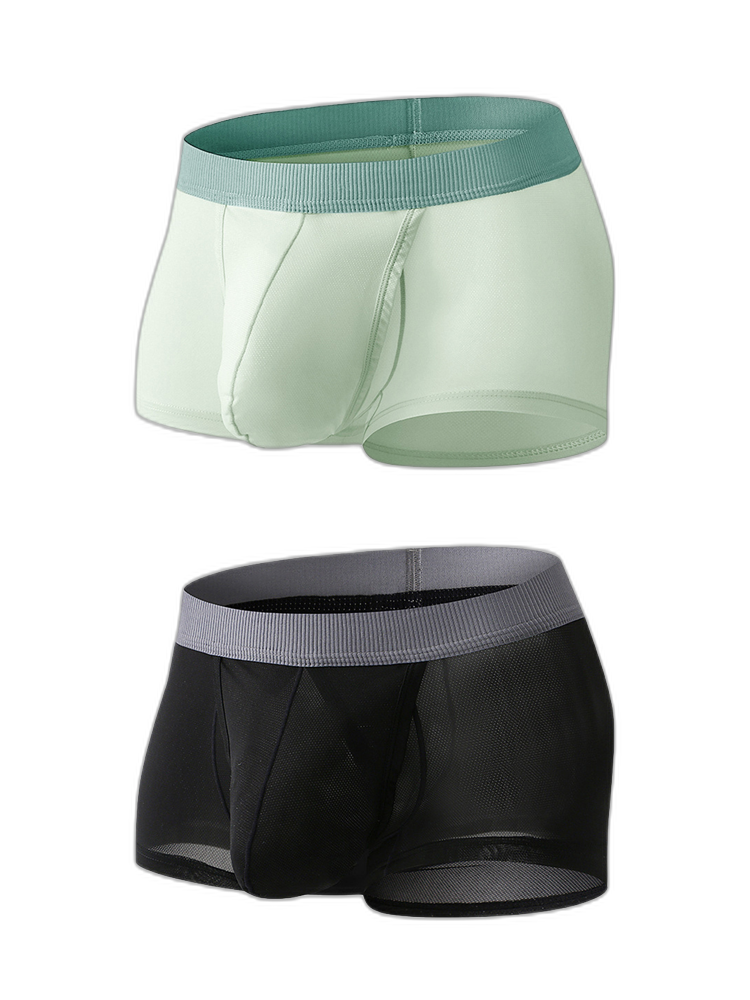 2 Pack Men's Ultra-Thin Trunks with Open Fly