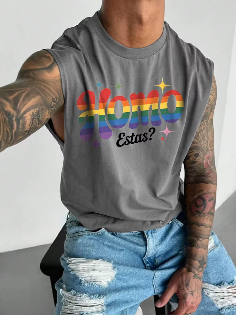 Men's LGBT Homo Estas Gay Pride Wide Shoulder Vest