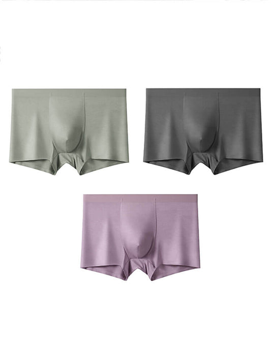 Men's Solid Color Breathable Antibacterial Boxer Briefs
