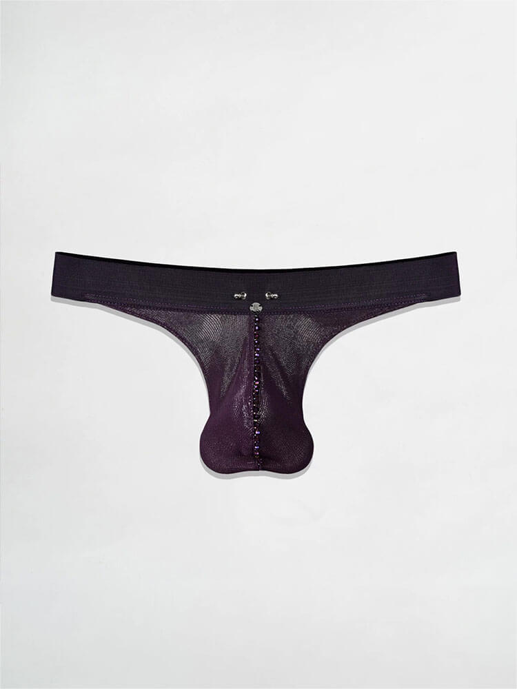 Men's Sexy Beaded Pouch Detachable Thong