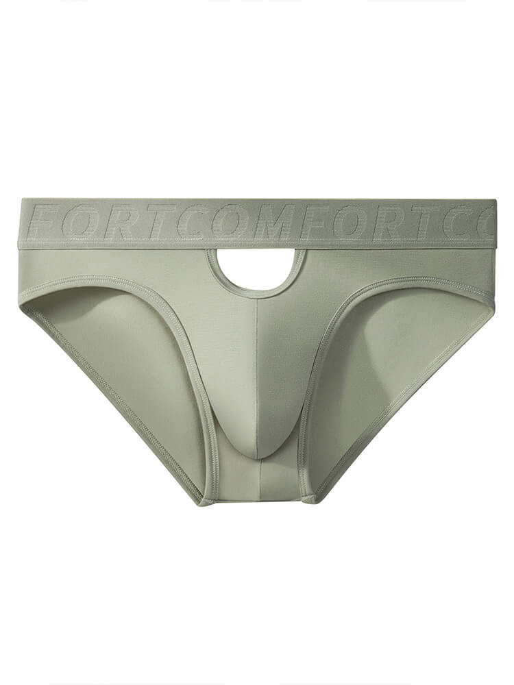 Men's Solid Color Cutout Bamboo Fiber Thin Briefs