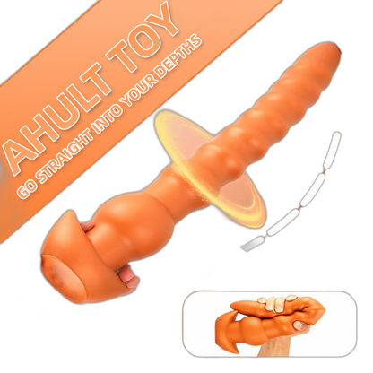 Cracker - Silicone Butt Plug - Deep Anal Sex Toy - Ribbed Anal Dildo - 3 Sizes