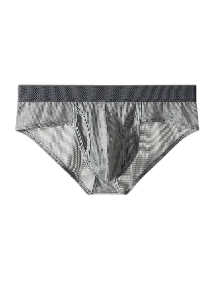 3 Pack Men's Ultra-Soft Breathable Mesh Ice Silk Briefs