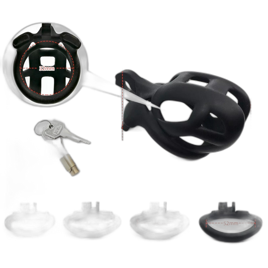 Breathable Mesh Chastity Cage With 4 Ring Sizes