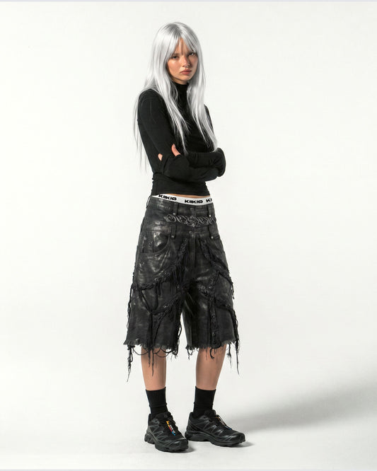 BARREN Series | Apocalyptic Pilgrimage Distressed Wide Shorts