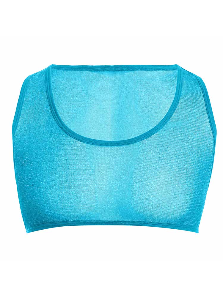 Men's Shiny Sheer Mesh Crop Vest