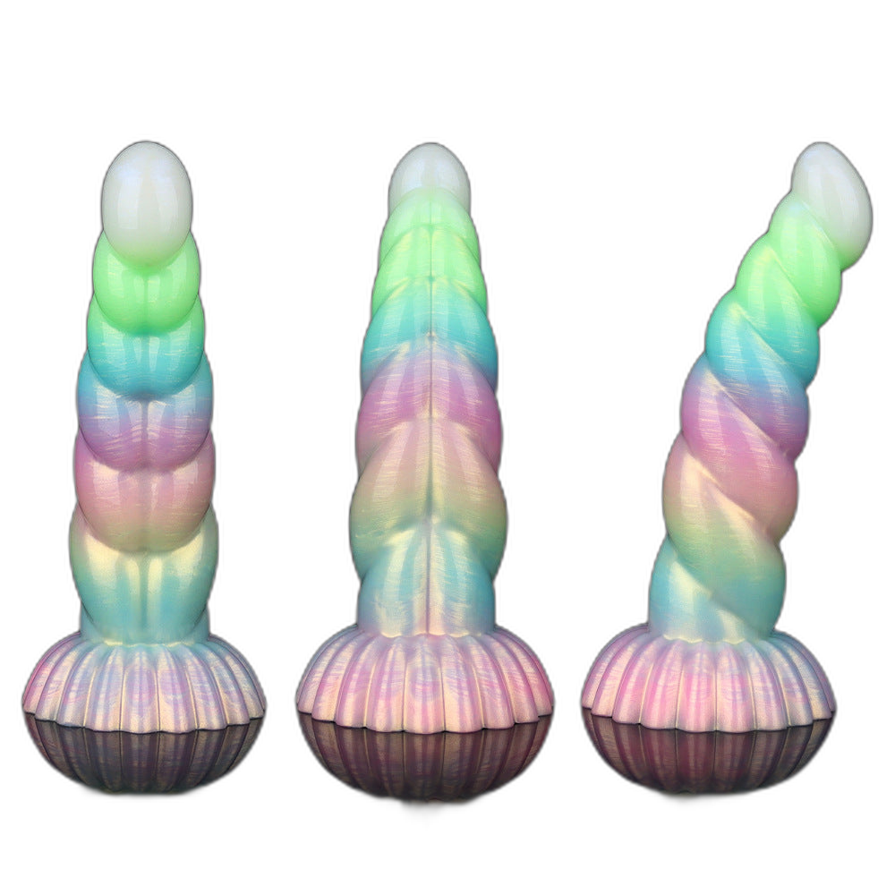 WistGlow – Fantasy Dildo – Spiral Texture & Glow-in-the-Dark Vibrating Dildo