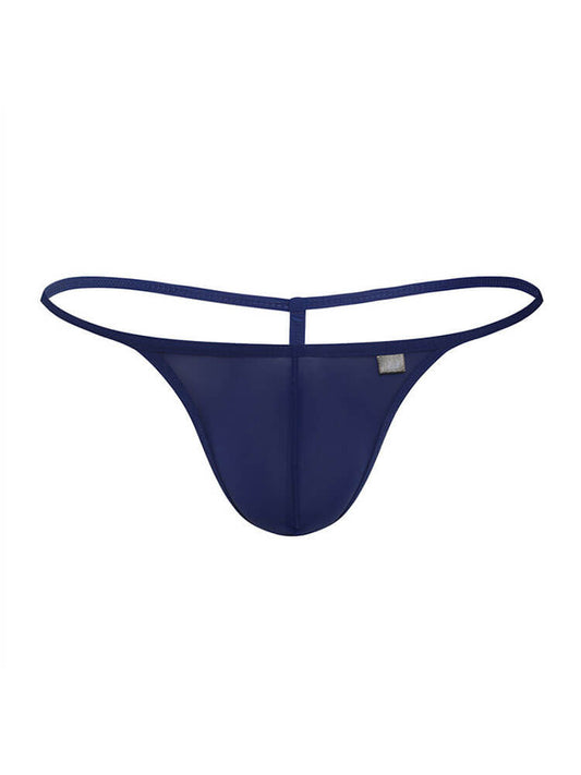 Men's Thin-Strapped Slightly Sheer Ice Silk Thong
