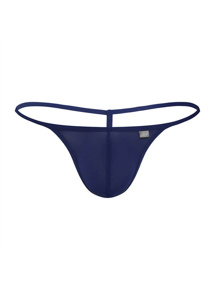 Men's Thin-Strapped Slightly Sheer Ice Silk Thong