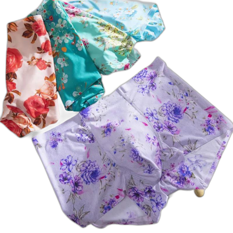 Ice Silk Floral Underwear
