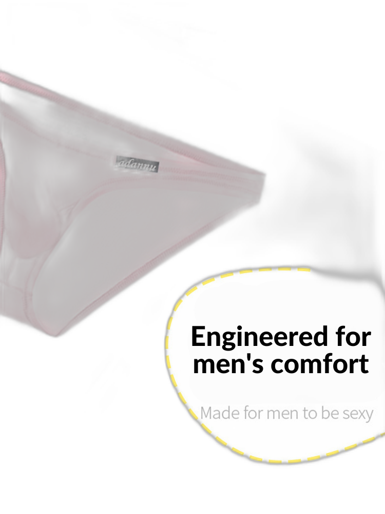 Men's Sheer Low-Rise Bikini with Contoured Pouch