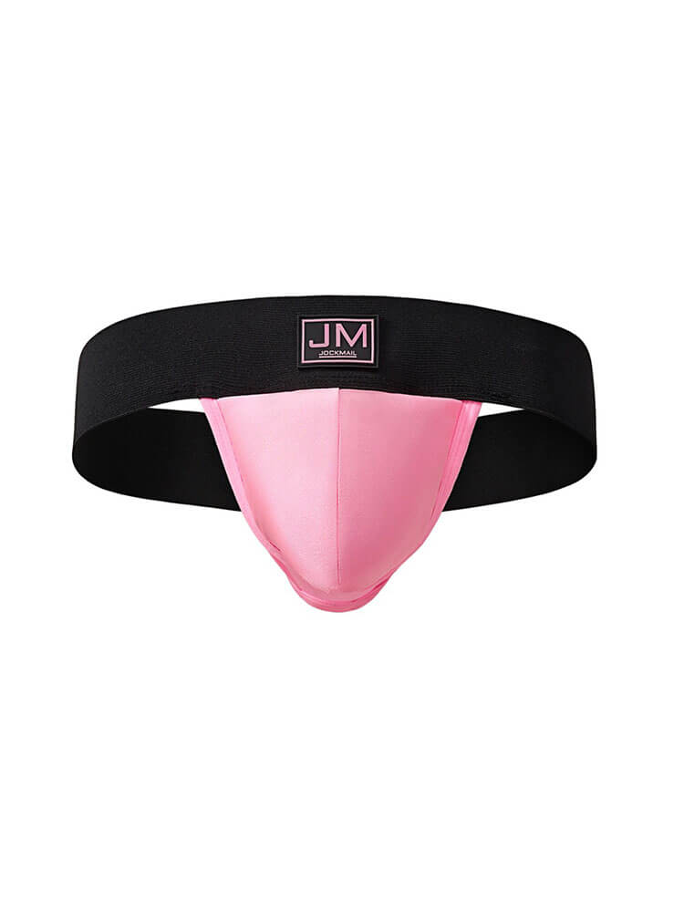 Men's Wide Belt Large Pouch Exposed Buttocks Thong