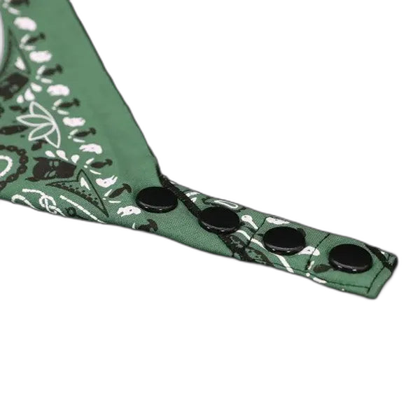 Mr.S Leather Zipper Pocket Neck Hanky - Green