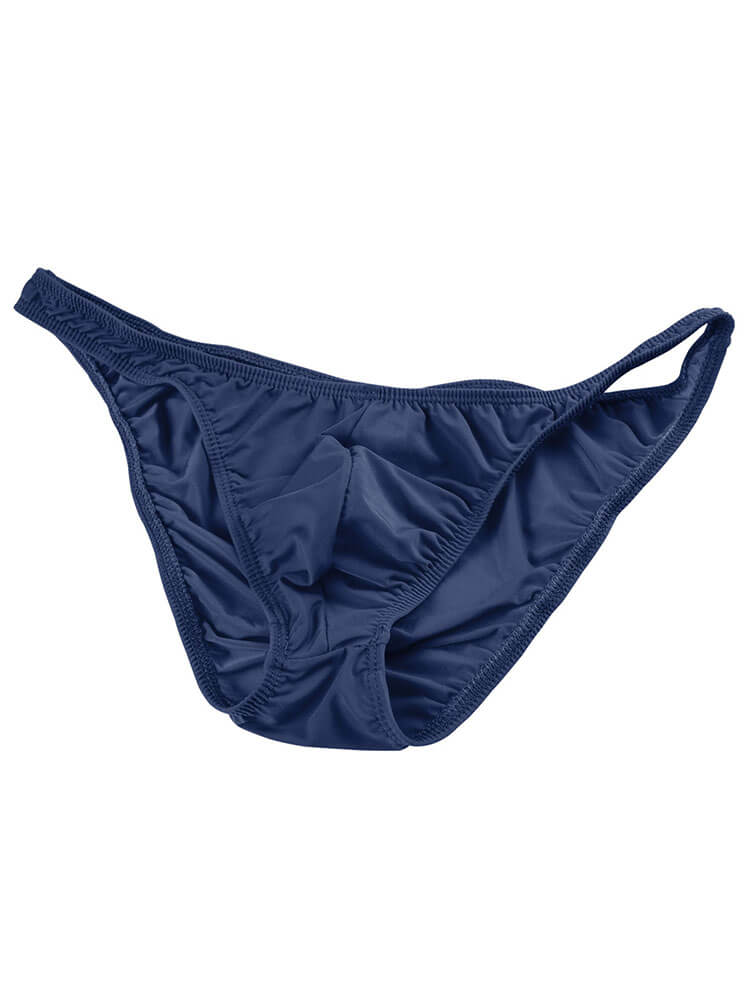 Men's Sexy Solid Color Ice Silk Low Waist Briefs