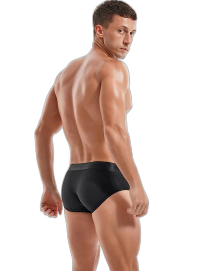 Men's Solid Color Mesh Breathable Sports Fitness Briefs