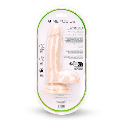 Me You Us Ultra Cock Dual Density Dildo With Balls 7 Inch