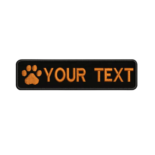 Custom Paw Patch 10cm X 2.5cm Orange