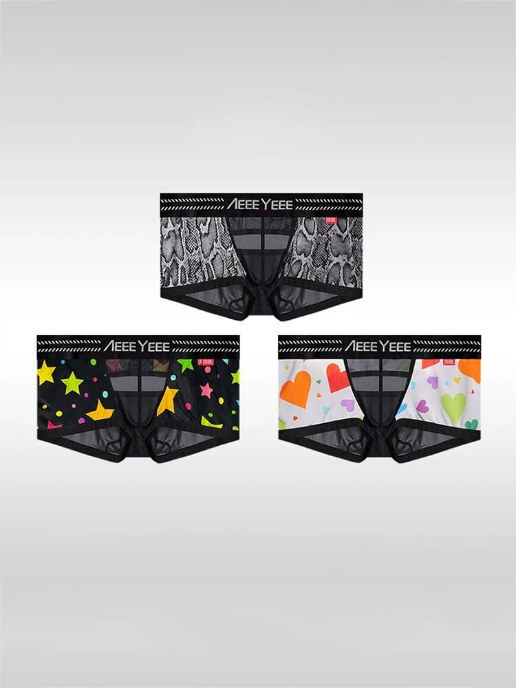 Men's Printed Ultra-Thin U-Pouch Cut-Out Trunks