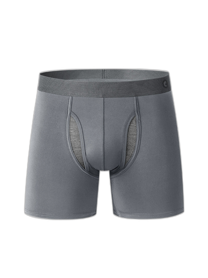 Breathable Sports Boxer Briefs with Open Fly
