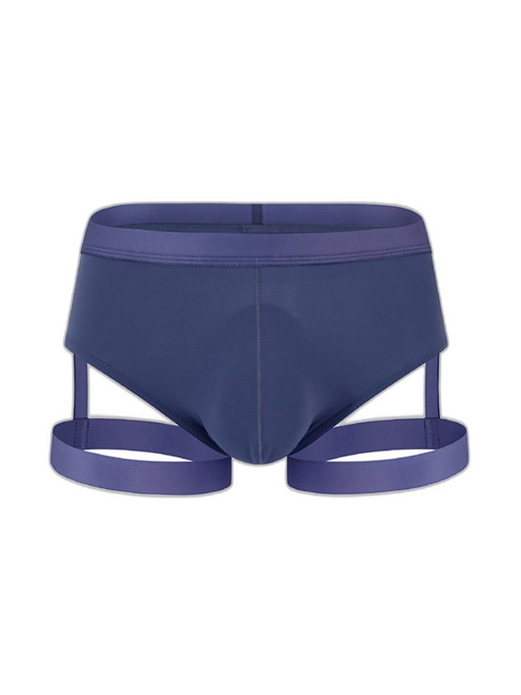 Men’s Sexy Solid Color Suspender Briefs