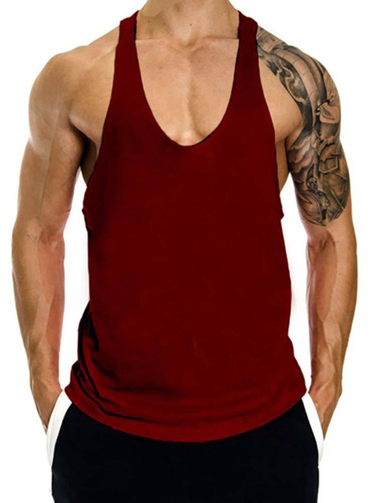Men's Solid Color Loose Sports Cotton Vest