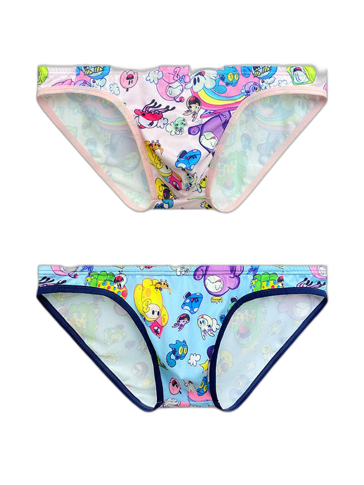2-pack Men's Breathable Sports Cartoon Print Bikini