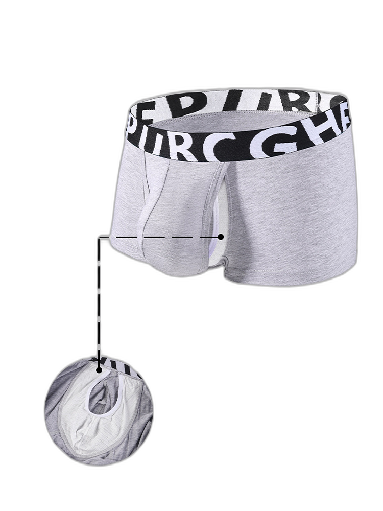 2 Pack Men's Separated Pouch Side Vent Design Trunks