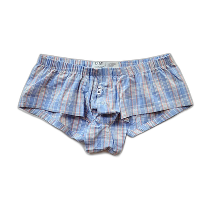 D.M. Low Rise Sexy Plaid Home Boxer Briefs