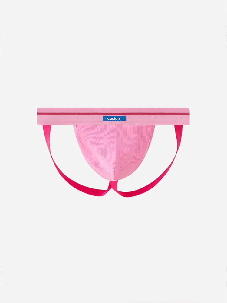 Men's Sexy Pink Hollow Modal Double Thong