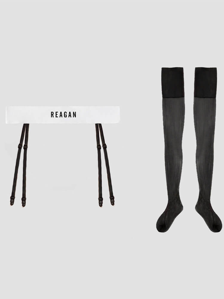Men's Sexy Garter Belt Stocking Two-Piece Set
